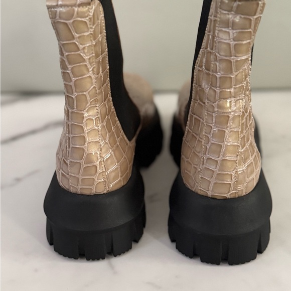 Topshop Alpha Patent Leather Croc Festival Chelsea Platform - Picture 5 of 6